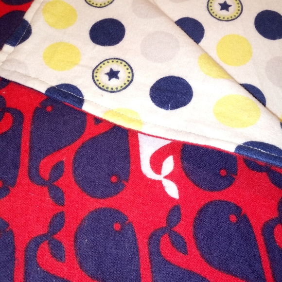 Homemade Nautical Whale Baby blanket - Picture 2 of 7